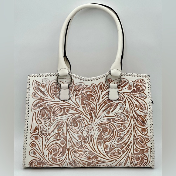 Hand tooled leather tote - Picture 7 of 7